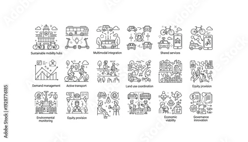 Sustainable urban mobility infographic elements collection