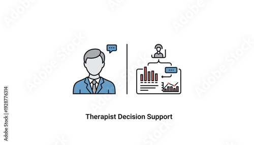 Therapist using data analysis for informed decision making in modern practice
