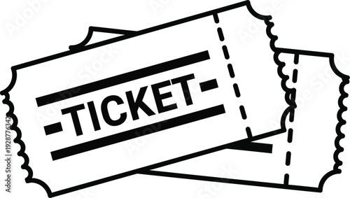 Two paper tickets are stacked together for entry.