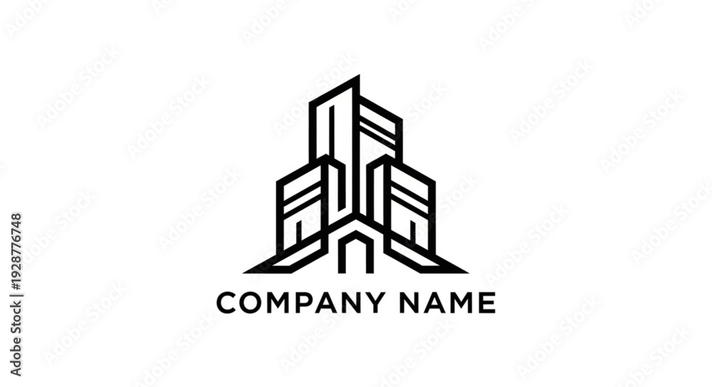 Fototapeta premium Modern architectural logo design for real estate and construction companies with a minimalist style.