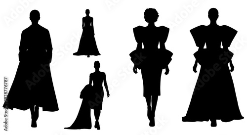 Avant Garde Fashion Runway Model Silhouette Collection For Design Inspiration