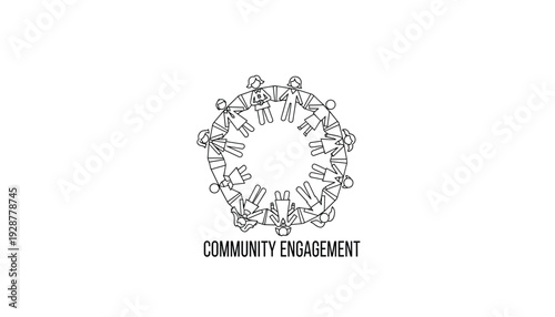 Diverse group united in community engagement circle