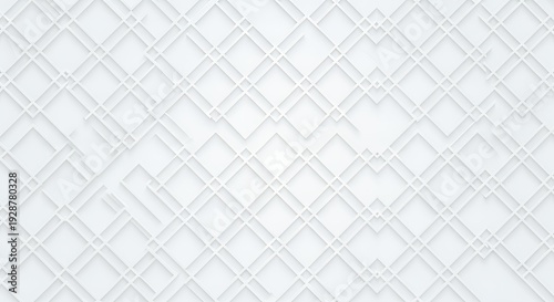 Seamless clean white elegant geometric pattern background with subtle grid lines soft shadows and interlocking squares abstract modern minimalist design texture