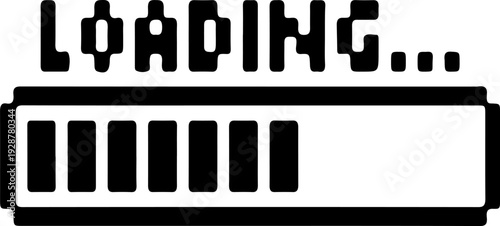 Pixel art loading bar with text vector