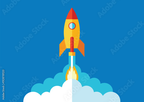 Rocket launch vector illustration