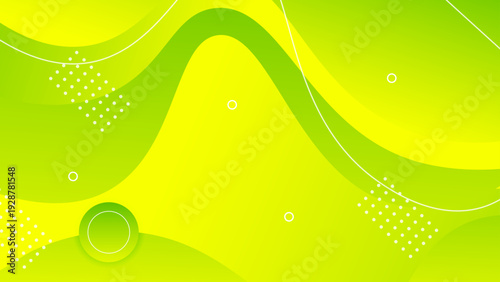 Professional dynamic lime green abstract background with fluid movement and geometric dot textures for presentation slides