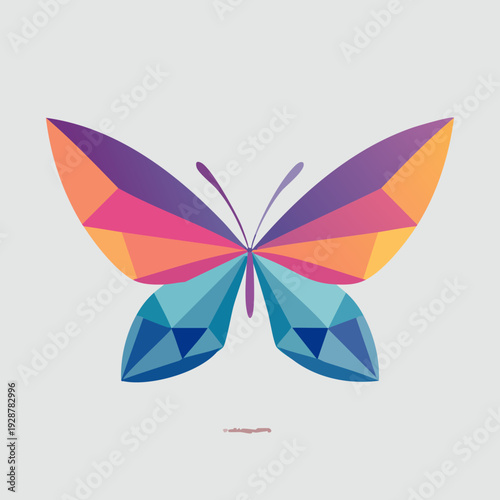Geometric Butterfly Abstract Art Design.
