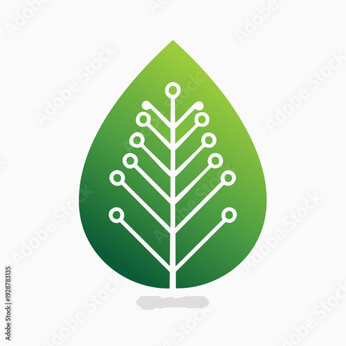 Green Leaf Circuitry Technology Innovation Concept Design.