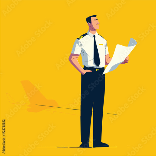 Professional man in uniform holding documents.