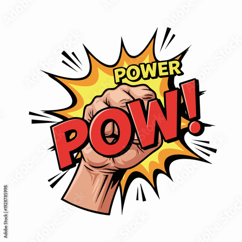 Comic Style Power Punch Fist Explosion.
