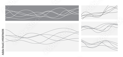 Black squiggle cable lines, wavy and curvy stroke. Wiggly irregular long element isolated on white background, vector illustration.