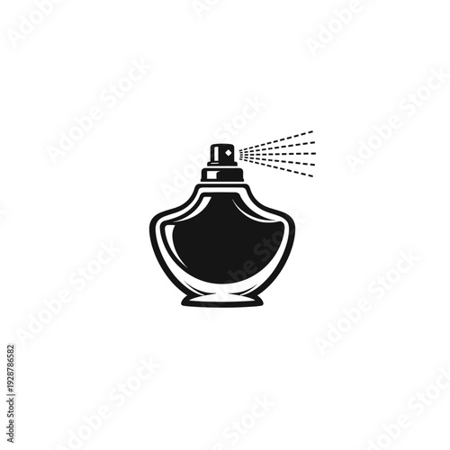 Perfume Spray Bottle with Mist logo icon flat vector design