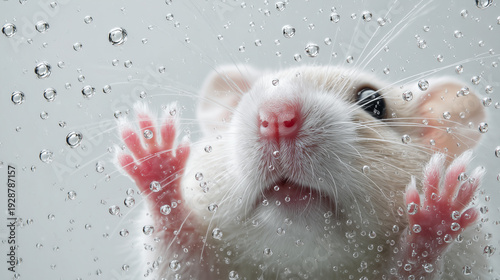 ガラス越しに見えるハムスターの前足 / Hamster Paw Through Glass