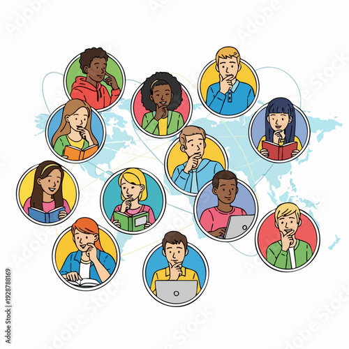 Diverse Team Portraits Show Global Collaboration.