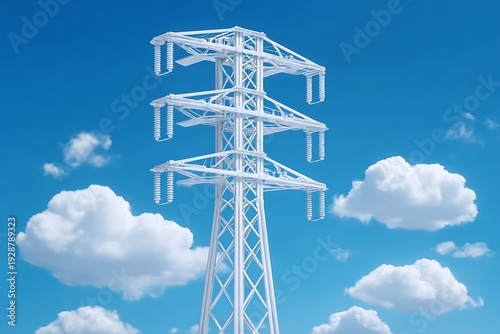 Wallpaper Mural Electricity transmission tower under blue sky. Torontodigital.ca