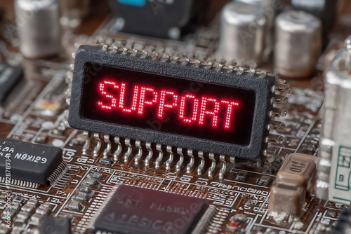 Wallpaper Mural Electronic circuit board with support text. Torontodigital.ca