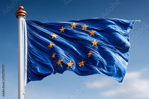 Wallpaper Mural European Union flag waving in wind. Torontodigital.ca