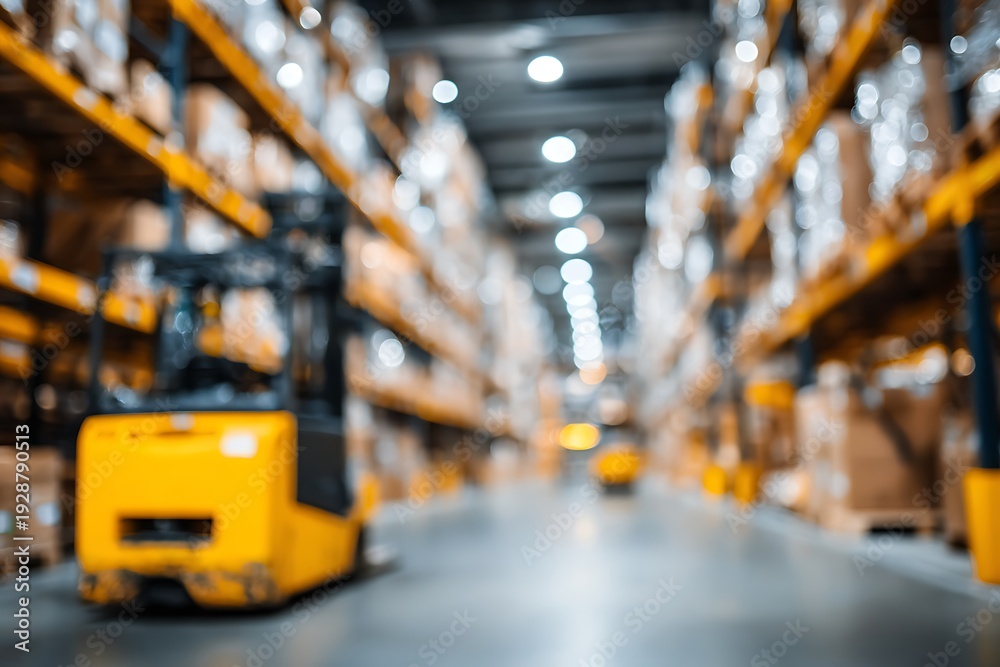 custom made wallpaper toronto digitalForklift in a warehouse storage facility.