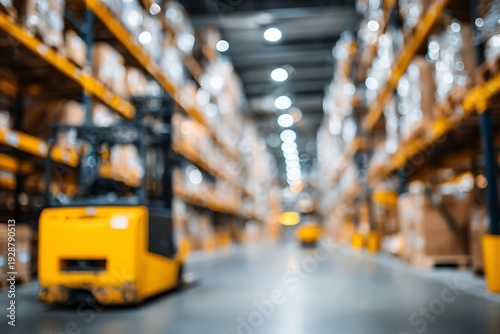 Wallpaper Mural Forklift in a warehouse storage facility. Torontodigital.ca