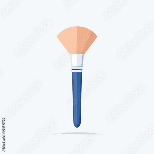 Flat design makeup brush for applying powder or blush.