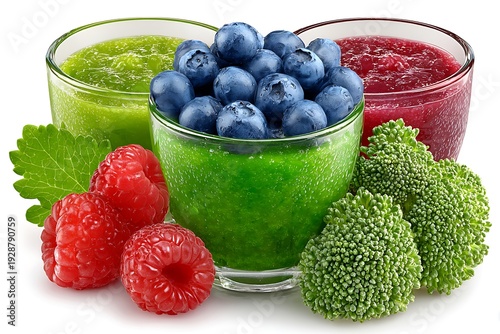 Wallpaper Mural Fresh Fruit Smoothie Bowls with Blueberries. Torontodigital.ca