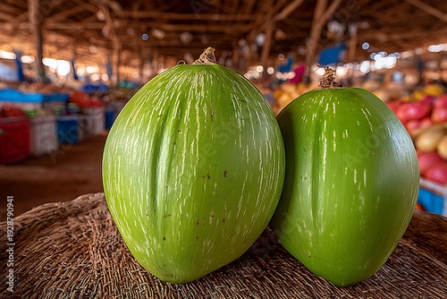 Wallpaper Mural Fresh green melons on market stand. Torontodigital.ca