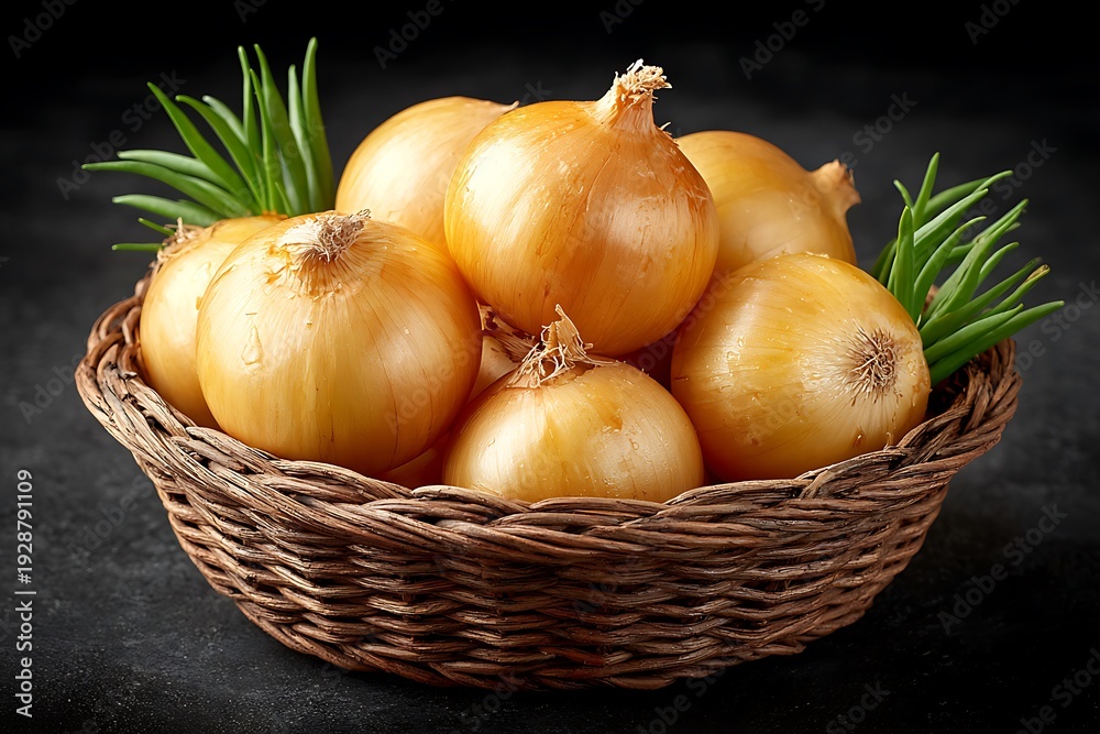 custom made wallpaper toronto digitalFresh Onions in Woven Basket.