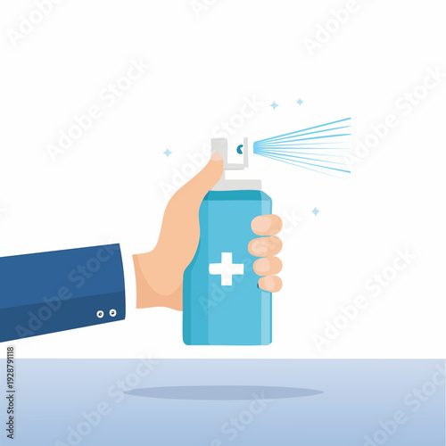 Hand Sanitizer Spraying for Hygiene and Protection.