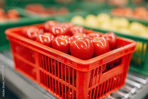 Wallpaper Mural Fresh tomatoes in red plastic crate. Torontodigital.ca