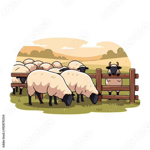 A group of sheep on a farm
