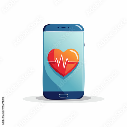 Heartbeat monitoring application on a modern smartphone screen.