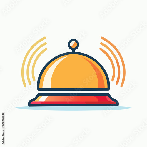 Hotel service bell ringing for attention vector icon.