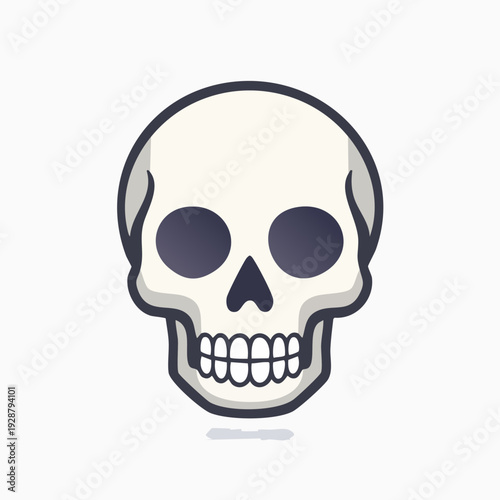 Human Skull Icon Vector Illustration Isolated on White Background.