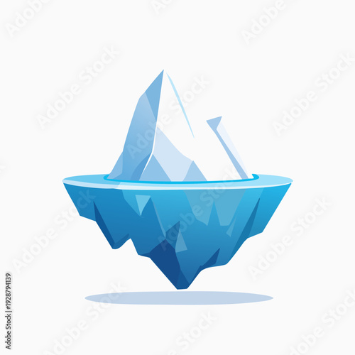 Iceberg floating in water, a symbol of hidden depths and challenges.
