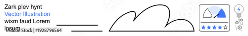 Cloud computing, performance metrics, digital optimization, speed technology, data analytics, and cloud storage. Minimal cloud outline paired with a speedometer icon. Cloud computing and performance