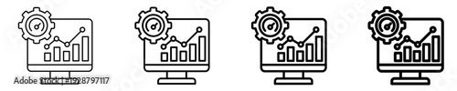 Performance Metrics Icon Set Different Style Collection