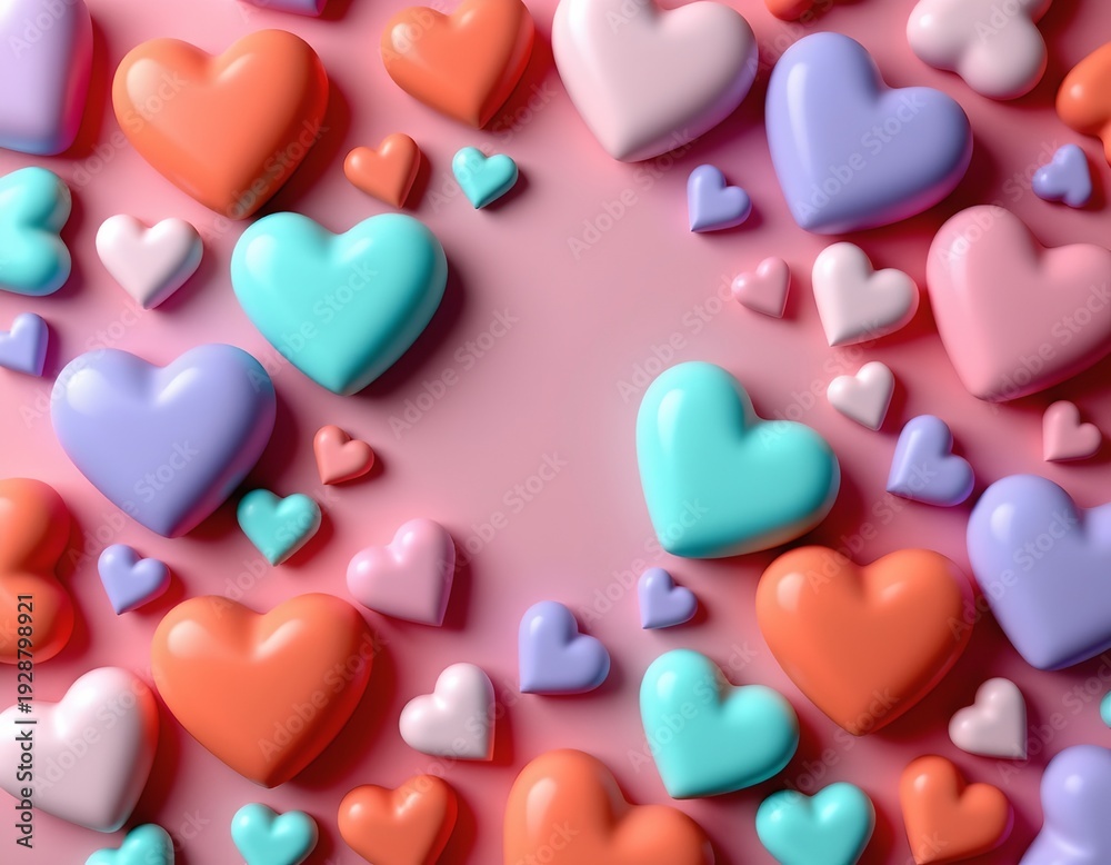 Fototapeta premium Colorful Heart Flat Lay for Love and Celebration Scenes