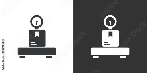 Package Weight Scales icon. Solid glyph series icon