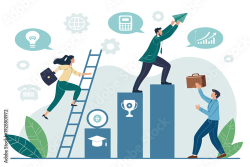 Elegant Career Growth With Stylized Prof Professional Photo