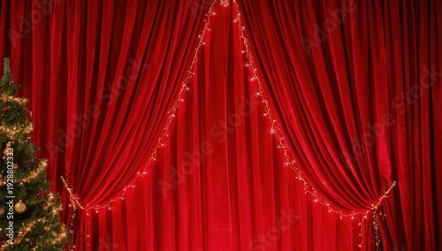 Wallpaper Mural Vivid crimson drapes create a backdrop Torontodigital.ca