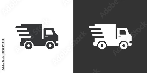 Express Truck Delivery icon. Solid glyph series icon