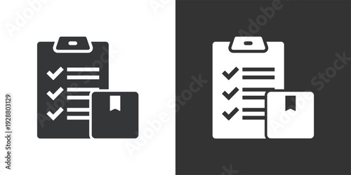 Package Checklist icon. Solid glyph series icon