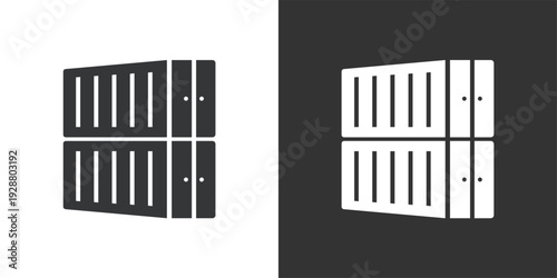 Stacked Cargo Containers icon. Solid glyph series icon