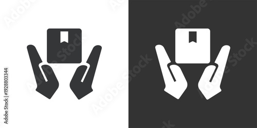 Handle Package with Care icon. Solid glyph series icon