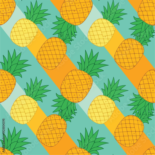 Repeating pattern of fruits, creating a seamless background design