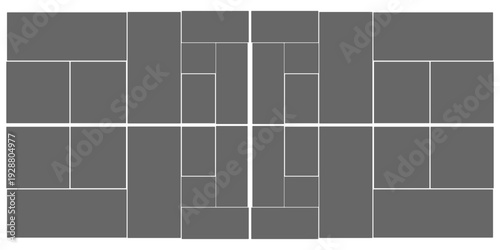 Random rectangular boxes stacked on top of each other. Hand-drawn checkered vector illustration.	