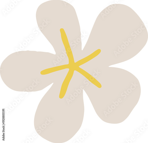 Fotografie Hand Drawn Flower Illustration Hand-Drawn Floral and Botanical Elements