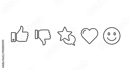 Social Media Reaction Icons for Digital Engagement and Online Feedback.