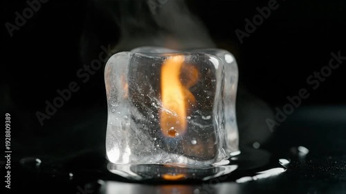 Ice Cube with Fire Inside