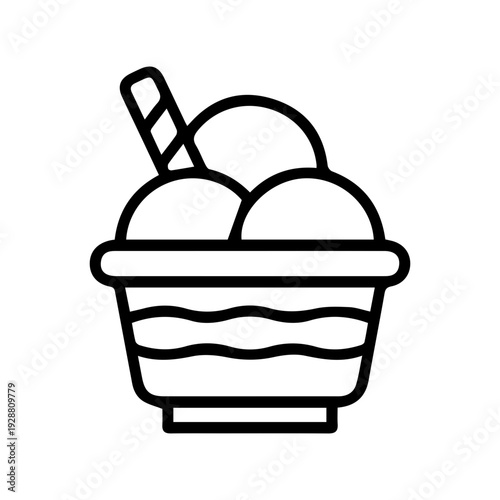 Ice cream sundae icon